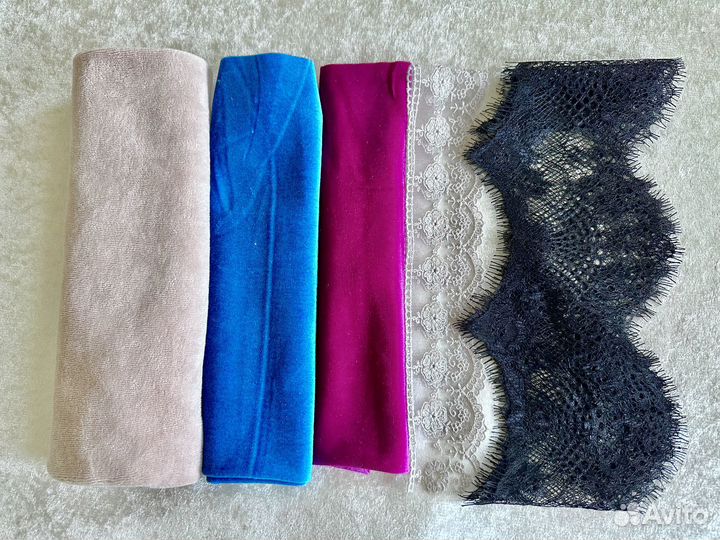 Лоскуты набор тканей для рукоделия бархат кружево