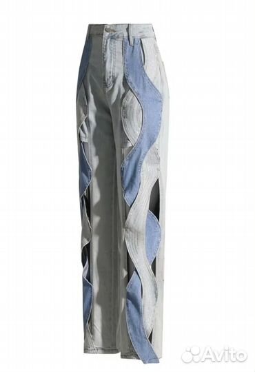 Джинсы женские с декоративной вставкой