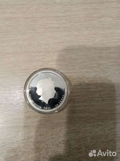 Монета 50 центов серебро 
