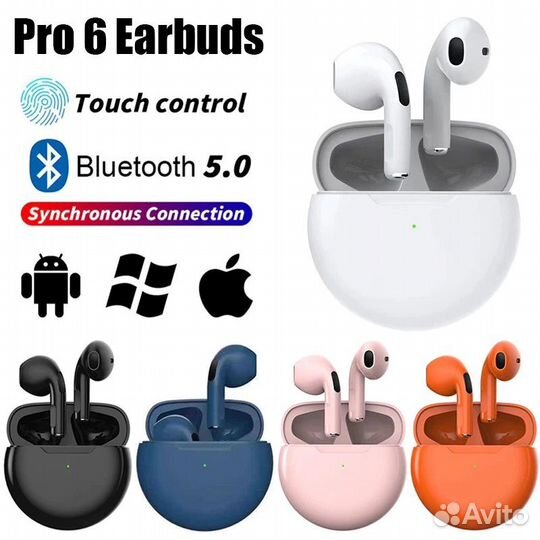TWS Airpods Pro 6 наушники Bluetooth реплика