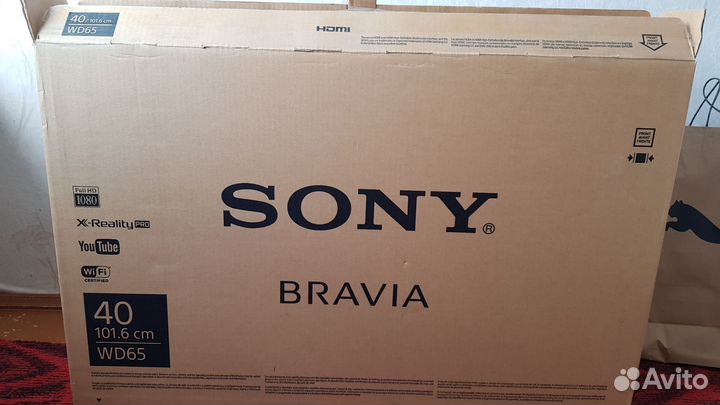 Телевизор sony bravia, диагональ 40 дюймов 101,5