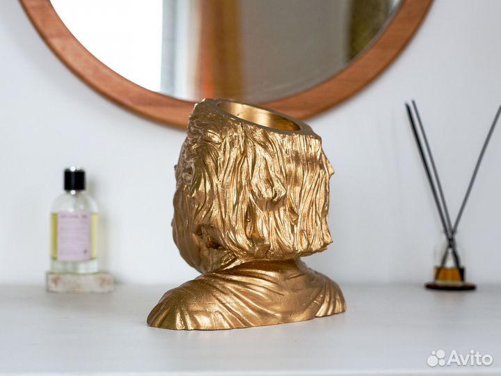 Кашпо золотой Эйнштейн 20х21 см