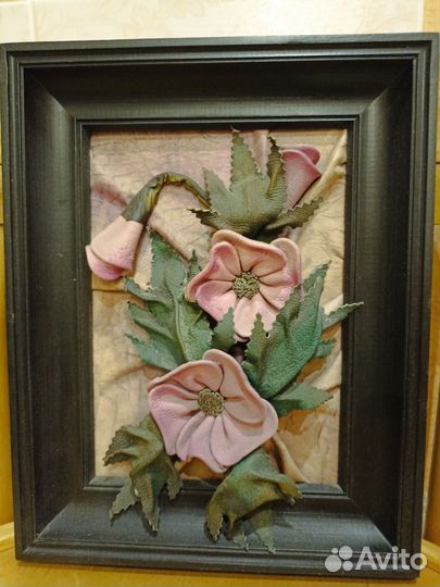 Картина из натуральной кожи