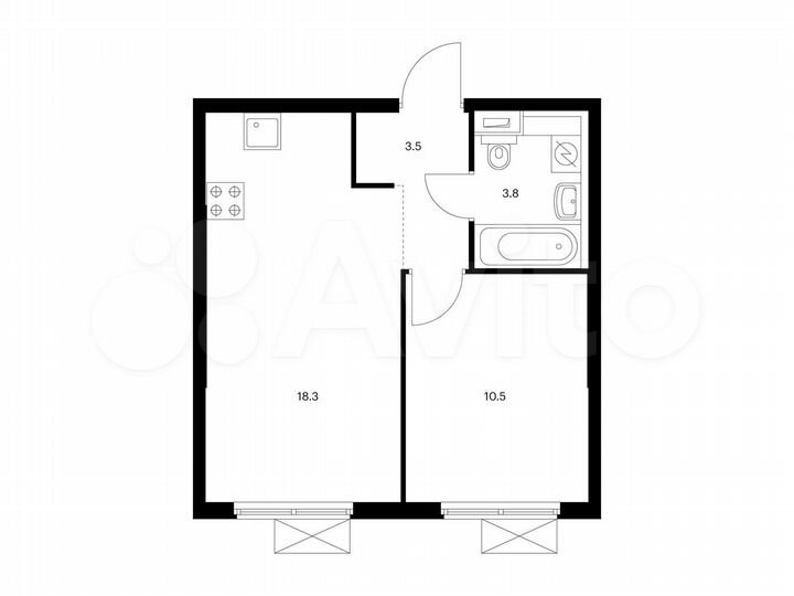 1-к. квартира, 36,1 м², 4/16 эт.