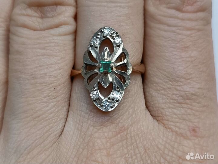 Золотое Кольцо СССР 583 с бриллиантами перстень