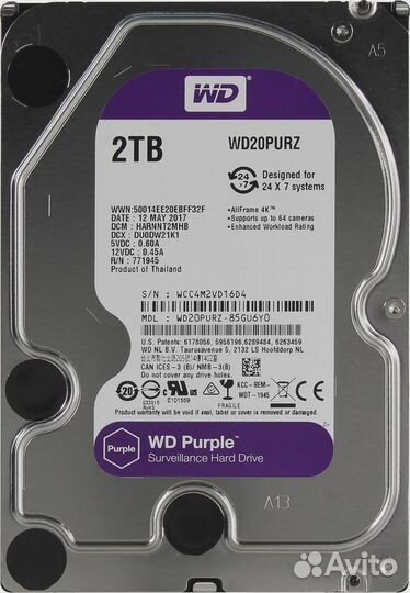 2 тб Внутренний жесткий диск Western Digital WD