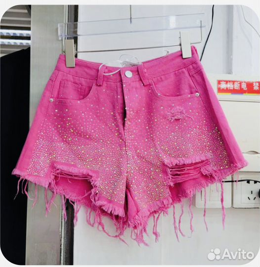 Джинсовые розовые шорты новые