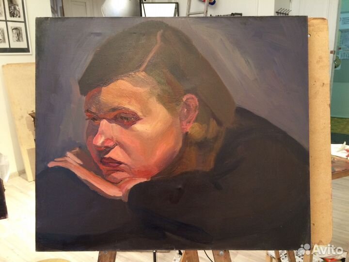 Картина «Девушка с грустью в глазах», холст, масло