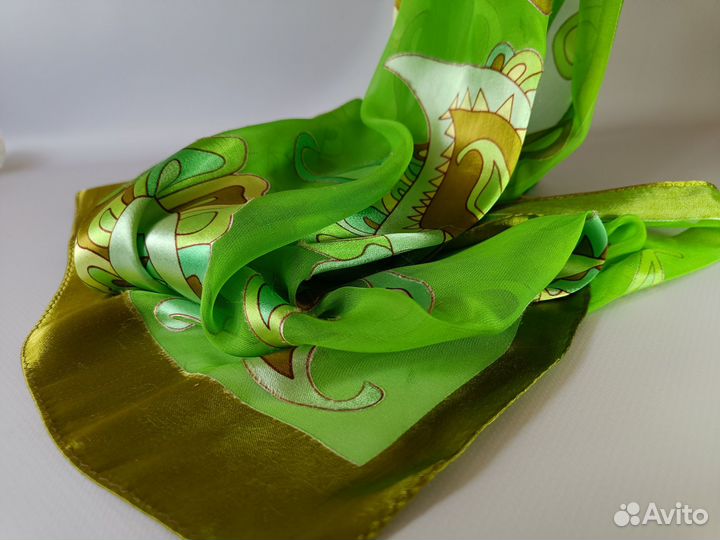 Шелковый платок палантин шарф 180 на 55 см