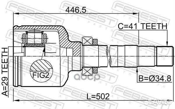 ШРУС fiat ducato russia 2008- внут.прав. 2811-D