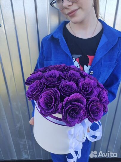 Букеты с блестящими розами