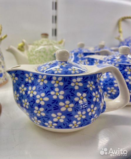 Сервиз чайный керамический чайник с заварником