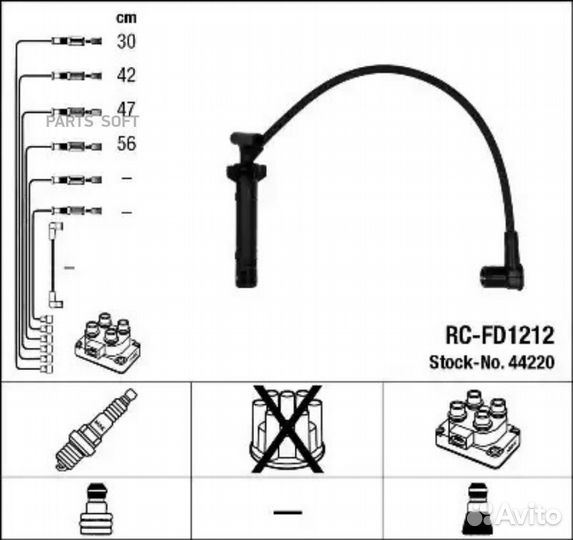 NGK-NTK 44220 RC-FD1212 к-кт проводов\ Ford Galaxy