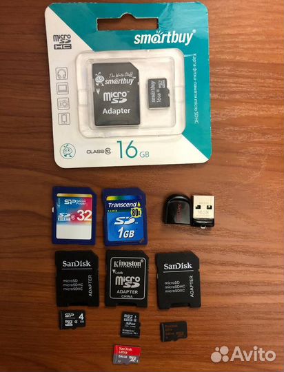 Карты памяти MicroSD и SD разных брендов и объемов