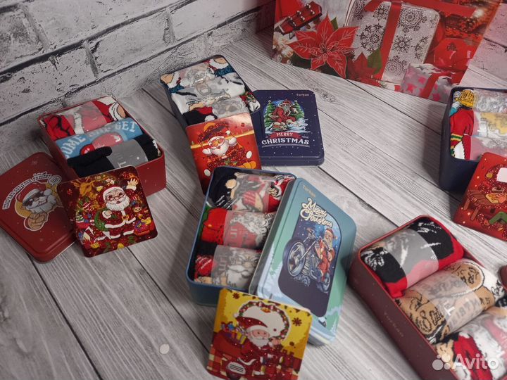 Носки высокие новогодние набор 3 пары