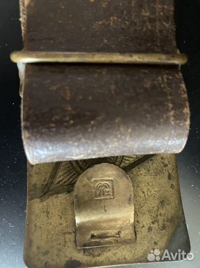 Ремень солдатский СССР кожаный. Клеймо