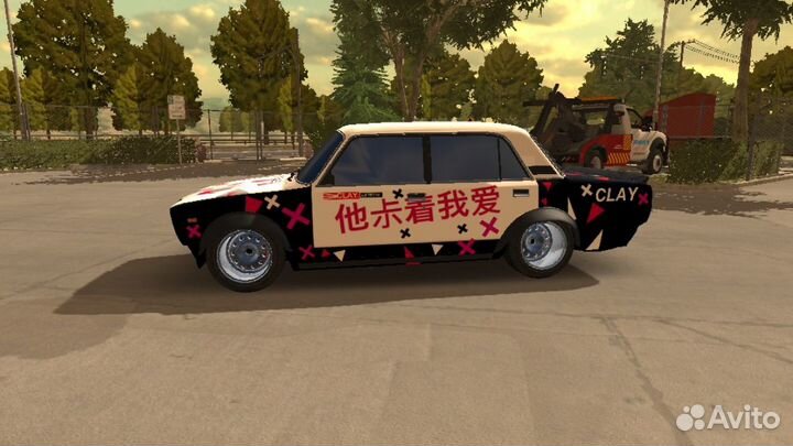 Ваз 2107 без бамперов + венил в car parking