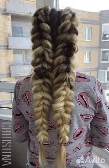 Объёмные Цветные Косы Прически