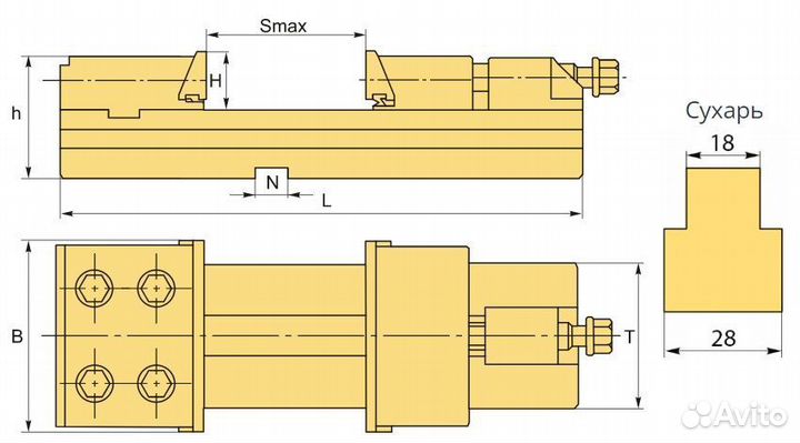 Тиски станочные прецизионные - GT200B (В наличии)