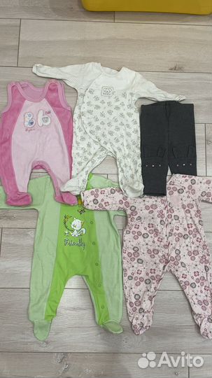 Вещи пакетом на девочку 3-6 мес