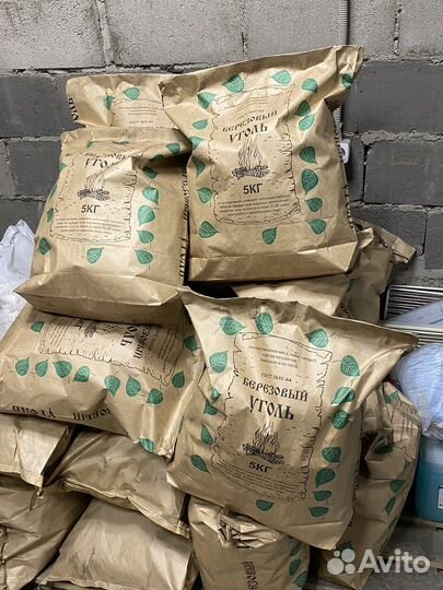 Уголь древесный в мешках (березовый) 5кг