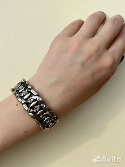 Винтажный браслет в серебряном тоне