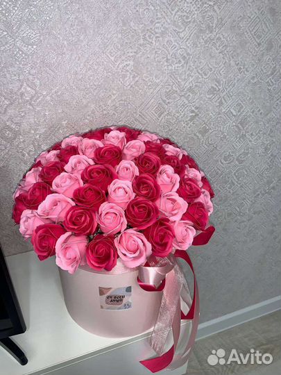 Розы букет мыло