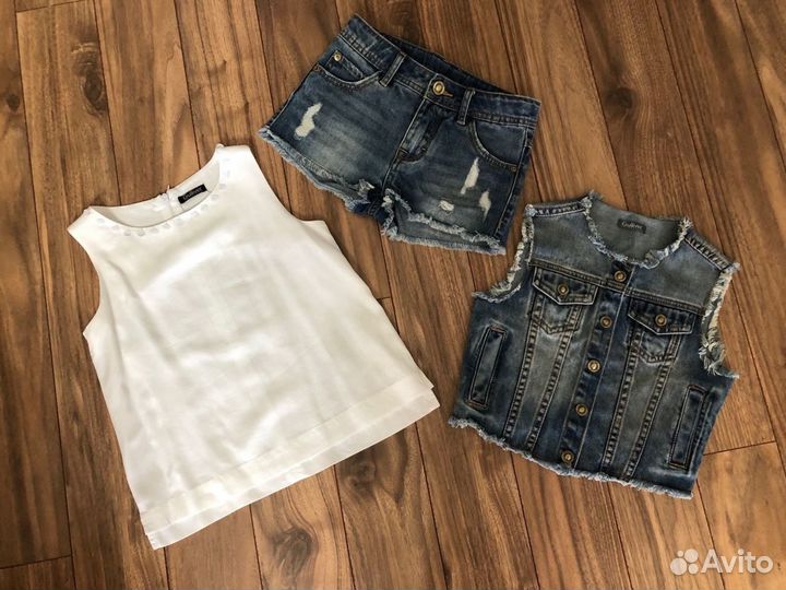 Шорты и жилет джинсовые Gulliver 122 128