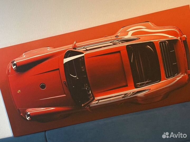 Интерьерная картина Красный Порш Porche 911 964 на