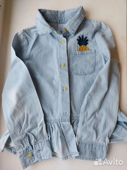 Сарафан для девочки и джинсовая рубашка