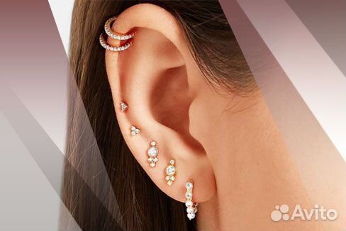 Прокол ушей детям серьги подарок Пирсинг нос