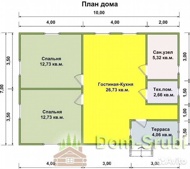Калязин. Дом из бруса серия Д79mf-34 (10х7). Звони