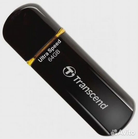 Флешка Transcend JetFlash 600 64 гб, 1 шт., черный