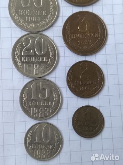 1 рубль 1988 г СССР. Годовая подборка монет