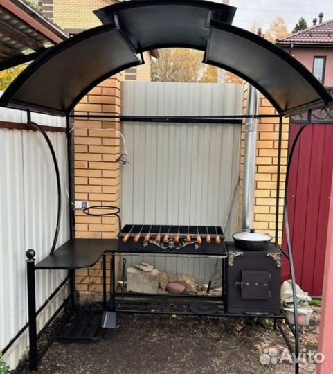 Мангал с крышей для дачи, дома
