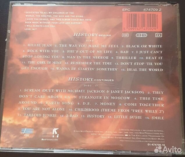 Michael Jackson cd History