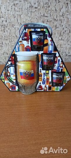 Пивная кружка + стопки. Подарочный набор