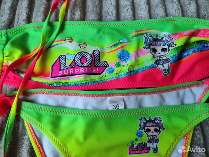 2 купальника на 9-11 лет (б/у и нов.) + шлепанцы