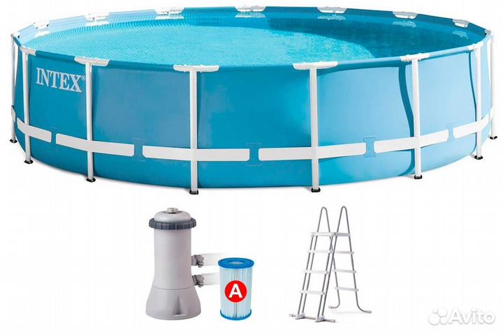 Каркасный бассейн Intex, 366x122см (ф+лестница)