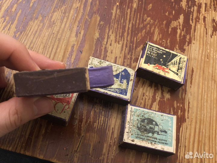 Спички СССР в деревянном коробке
