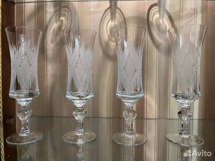 Хрустальные фужеры гусь хрустальный