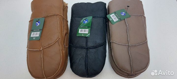 Варежки мужские дублёные натуральные