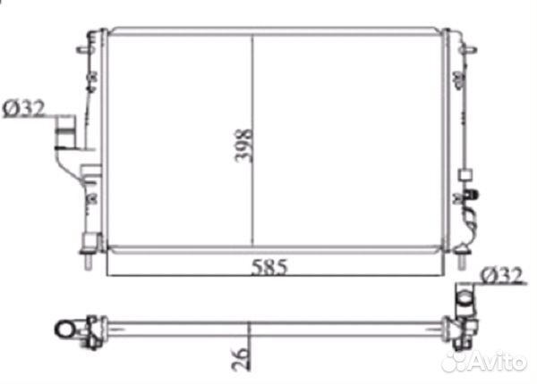 Радиатор Renault Logan Duster Лада Ларгус