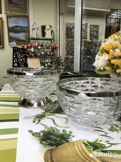 Komok ваза-фруктовница хрустальная СССР