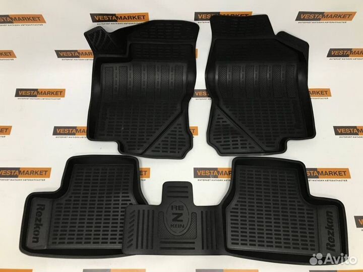 Комплект ковриков салона Гранта Rezkon (мягкие)