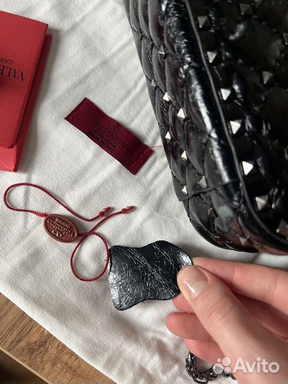 Сумка valentino rockstud spike натуральная кожа
