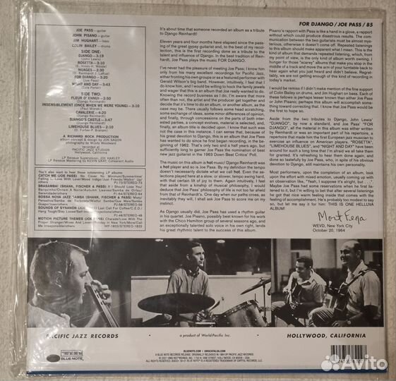 Виниловая пластинка Joe Pass For Django(1LP)