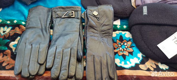 Перчатки женские кожаные новые