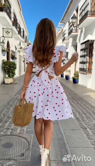 Платье муслин с сердечками