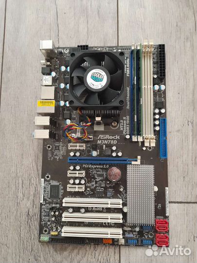 Материнская плата Ам3 4 ядра 8гб озу